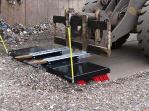 Actisweep yard sweeper with push broom