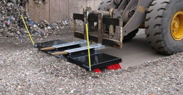 Actisweep yard sweeper with push broom