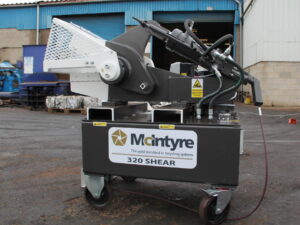 Recycling machine at a scrap yard