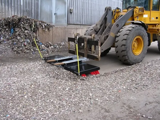 Actisweep yard sweeper machine with push broom