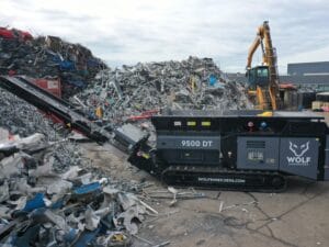Landscape Photo of a Wolf 9500 DT Shredder In a Metal Scrap Yard